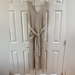 Z Supply Gray/Blue Parade Stripe Jumpsuit Size S
